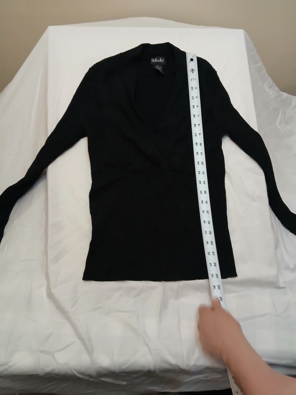 bobeau Black Women's Long-Sleeve Wrap
